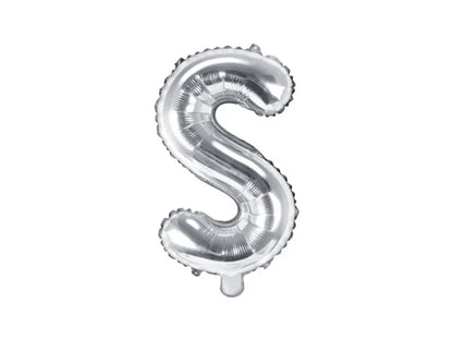 Balon foliowy metalizowany – Litera ’S’ srebrny 40 cm