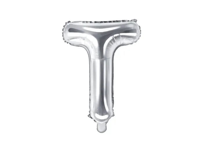 Balon foliowy metalizowany – Litera ’T’ srebrny 40 cm