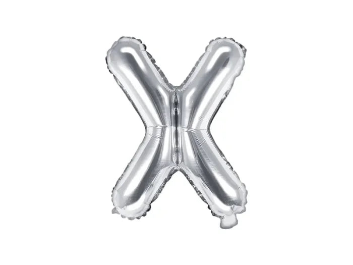 Balon foliowy metalizowany – Litera ’X’ srebrny 40 cm