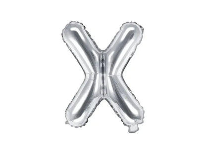 Balon foliowy metalizowany – Litera ’X’ srebrny 40 cm