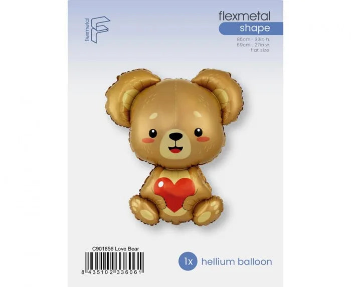 Balon foliowy miś z serduszkiem 84 × 69 cm - Balloons