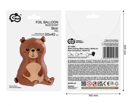 Balon foliowy Misiek 50 x 40 cm – urocza dekoracja na każdą okazję 🧸🎈