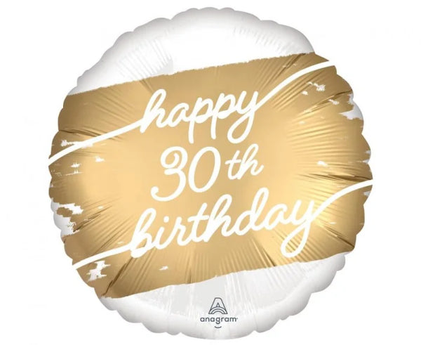 Balon foliowy na 30 urodziny 46 cm – okrągły Happy 30th Birthday Anagram - Balloons