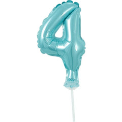 Balon foliowy na patyczku, CYFRA 4, błękitna