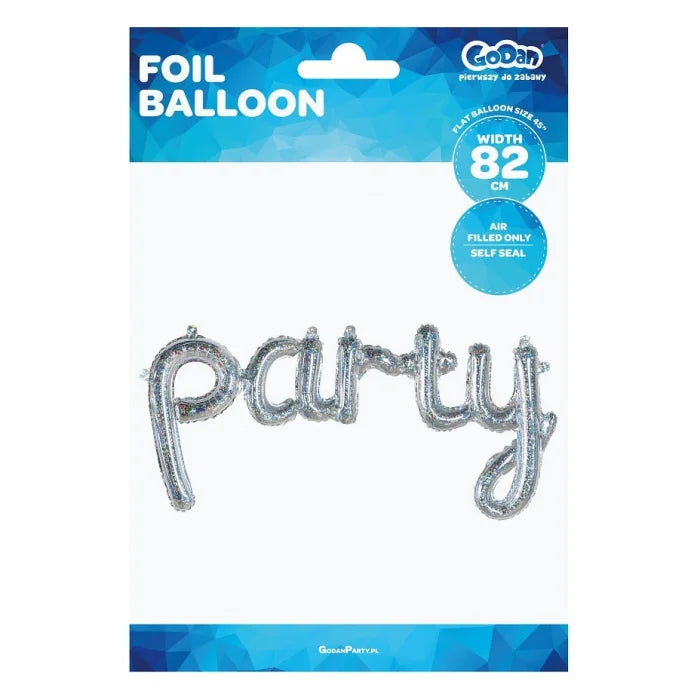 Balon foliowy Napis PARTY, holo, 82 cm