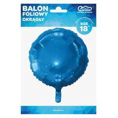 Balon foliowy OKRĄGŁY, niebieski, 18 cali