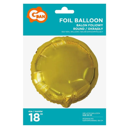 Balon foliowy okrągły złoty 18 cali – elegancja i blask na Twojej imprezie!