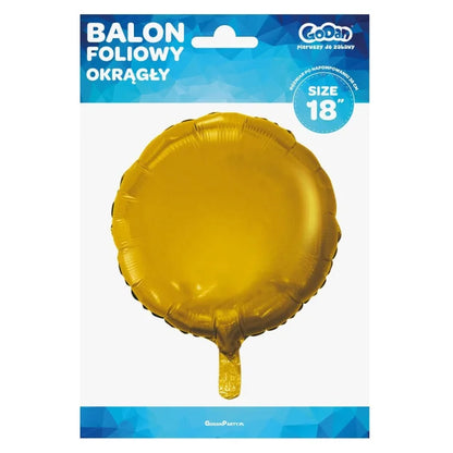 Balon foliowy okrągły złoty matowy 18 cali – stylowy dodatek do dekoracji