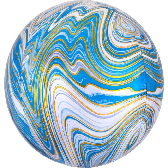 Balon foliowy ORBZ Marblez – kula niebieska 38x40 cm