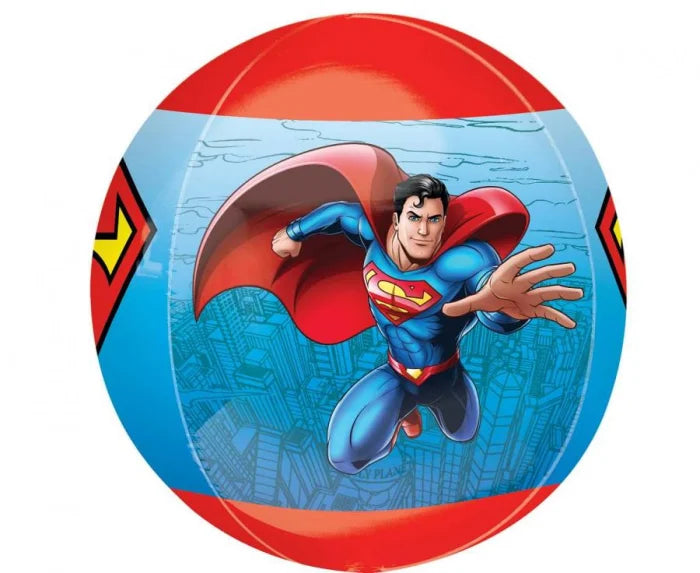 Balon foliowy ORBZ Superman 15’’ – okrągły 1 szt. Anagram - Balloons