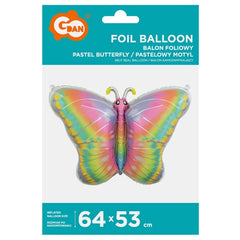 Balon foliowy Pastelowy Motyl 64x53 cm – kolorowa dekoracja na każdą okazję