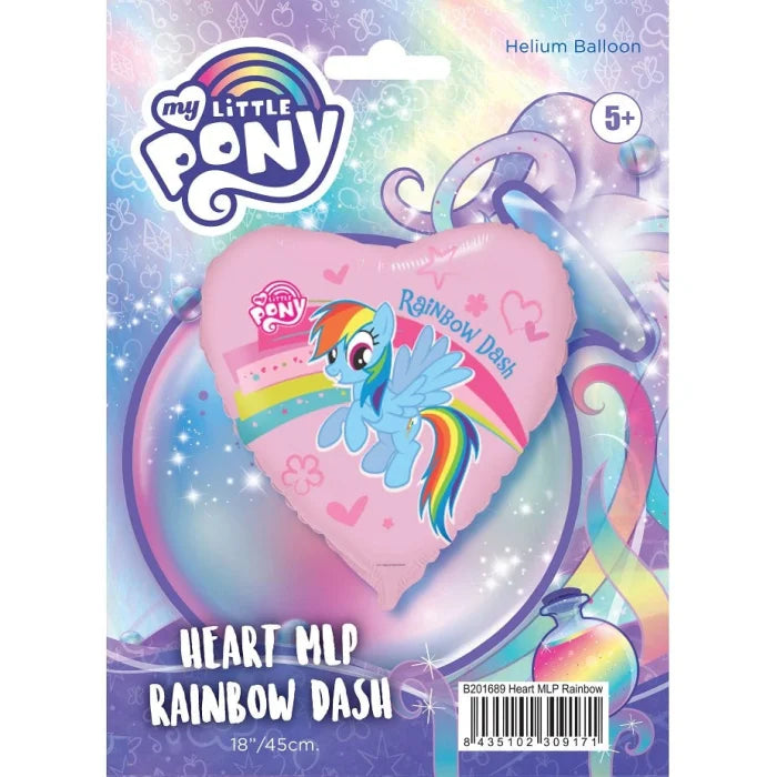 Balon foliowy PONY Rainbow Dash – serce 46x48 cm