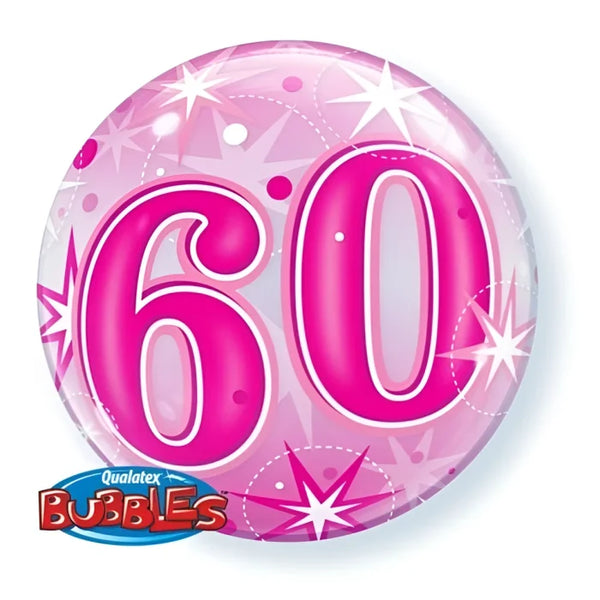 Balon foliowy QL 22" Bubble "60 Różowe