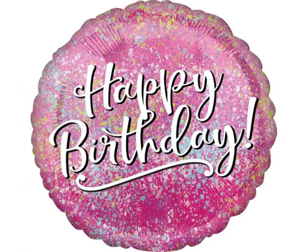 Balon foliowy Różowe szaleńswo Happy Birthday 46 cm (18”) - Balloons