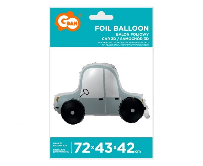 Balon foliowy Samochód 3D – 72 × 43 × 42 cm - Balloons