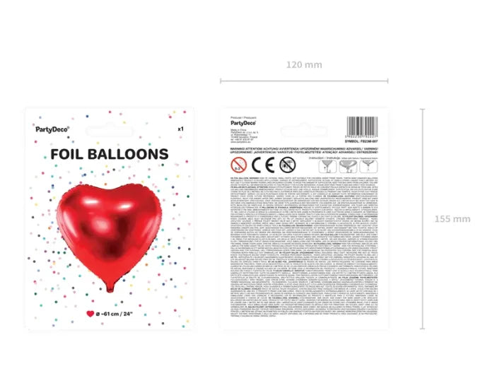 Balon foliowy Serce 61 cm – wyjątkowa dekoracja pełna miłości 💘
