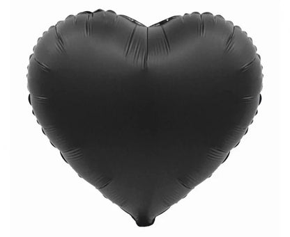 Balon foliowy serce czarne matowe – 18 cali (37 cm) - Balloons