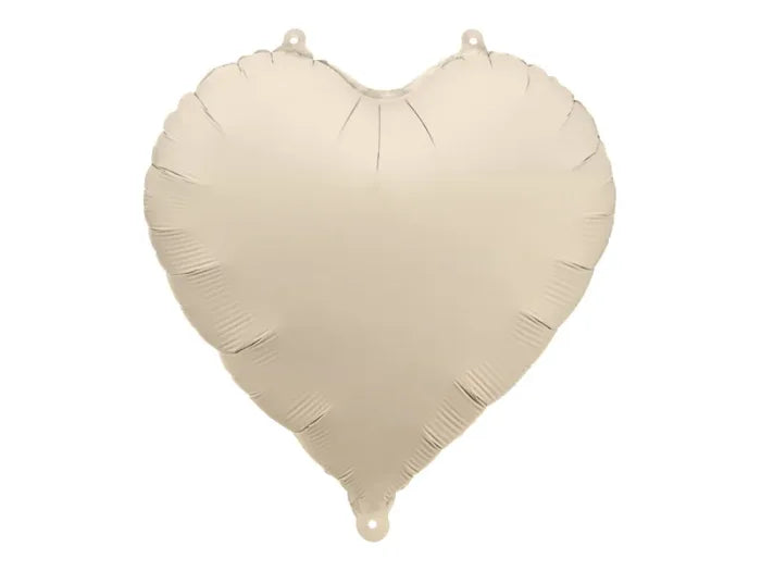 Balon foliowy Serce – jasny beż 45 cm (matowy)