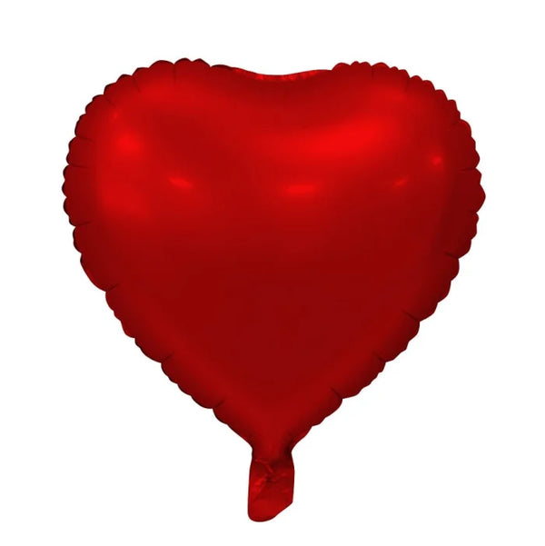 Balon foliowy Serce, matowe, czerwone, 18 cali