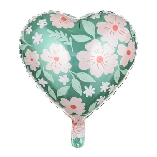 Balon foliowy Serce w kwiaty, 45 cm, mix