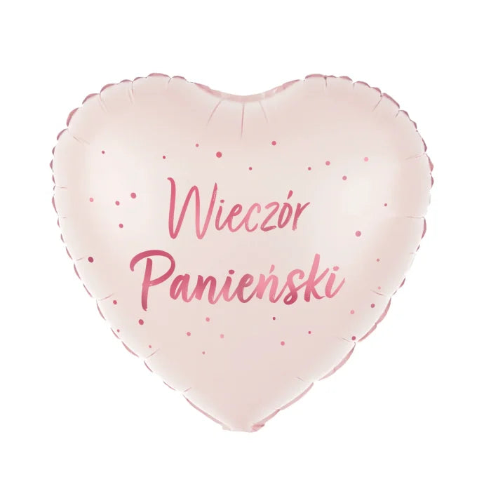 Balon foliowy Serce „Wieczór Panieński” – jasnoróżowy 18 cali (45 cm) - Balloons