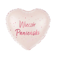 Balon foliowy Serce „Wieczór Panieński” – jasnoróżowy 18 cali (45 cm) - Balloons