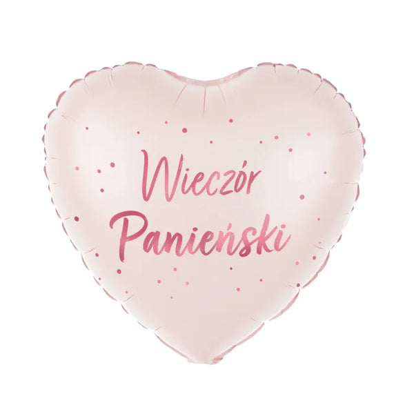 Balon foliowy Serce „Wieczór Panieński” – jasnoróżowy 18 cali (45 cm) - Balloons
