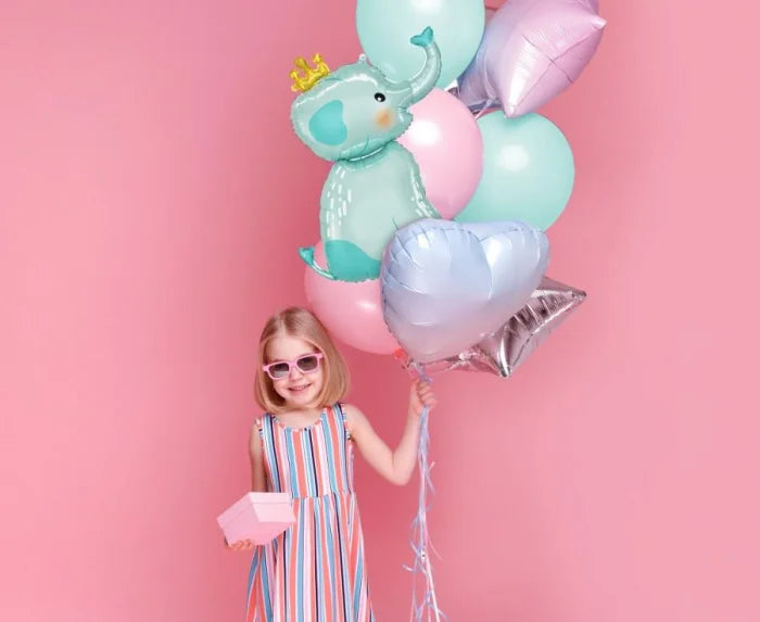 Balon foliowy Słonik z koroną – 55 × 70 cm - Balloons