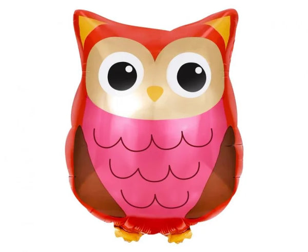 Balon foliowy Sowa – 40 × 35 cm różowy - Balloons