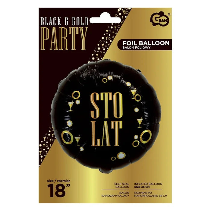 Balon foliowy Sto Lat B&G Party , 18 cali