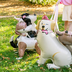 Balon foliowy stojący Pies Golden z czapeczką 76 × 96 cm – urocza dekoracja na urodziny i imprezy dziecięce - Balloons