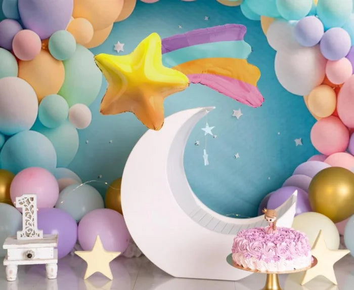 Balon foliowy Tęczowa Kometa – 75 × 56 cm