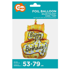Balon foliowy Tort Happy Birthday, 53x79 cm