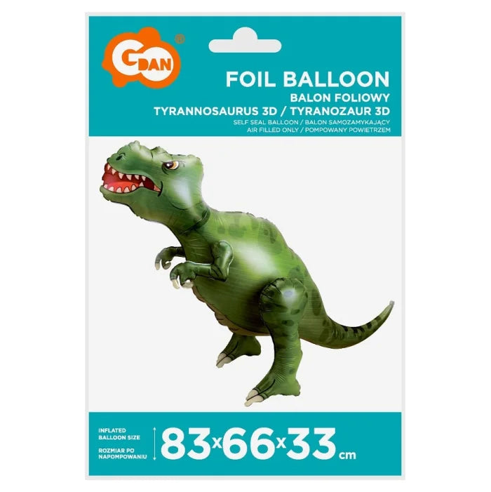 Balon foliowy Tyranozaur 3D, 83x66x33 cm