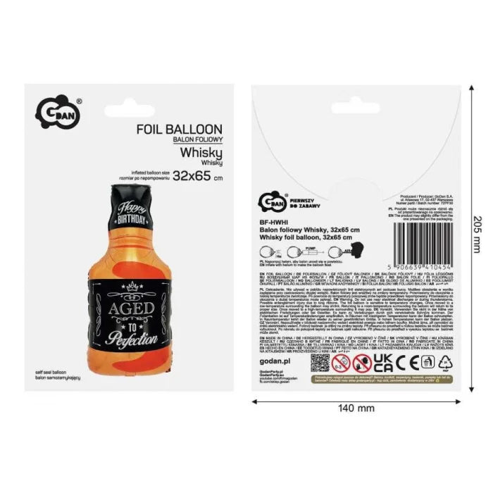 Balon foliowy Whisky, 32x65 cm