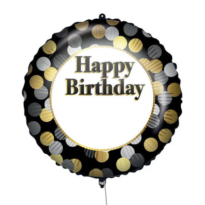 Balon foliowy z naklejkami litery, imię, Happy Birthday, 18 cali