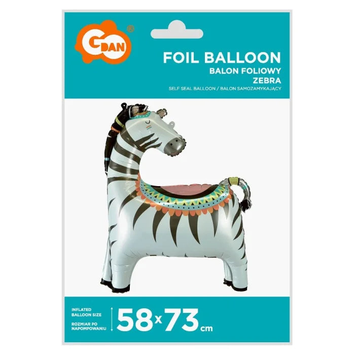 Balon foliowy Zebra, 58x73 cm