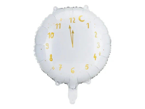 Balon foliowy Zegar biały – 45 cm (przed napompowaniem) - Balloons
