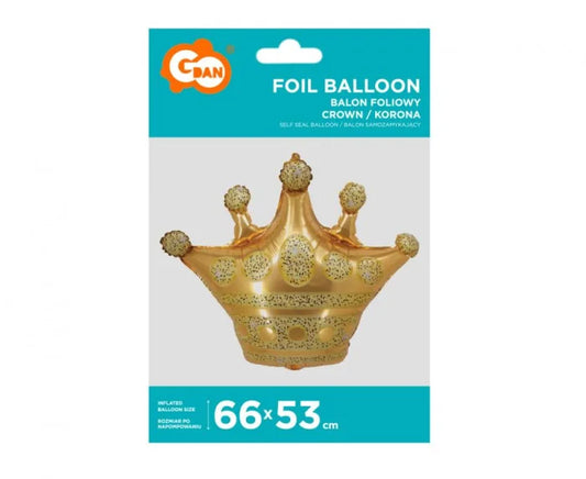 Balon foliowy złoty – korona 66x53 cm