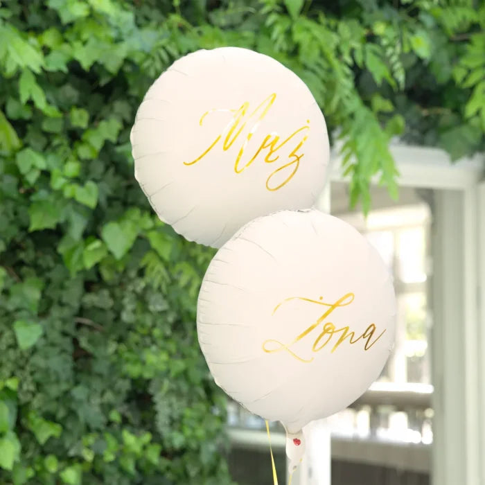 Balon foliowy „Żona” / „Mąż” – 18 cali (45 cm) – elegancka dekoracja na ślub rocznicę i sesje zdjęciowe - Balloons