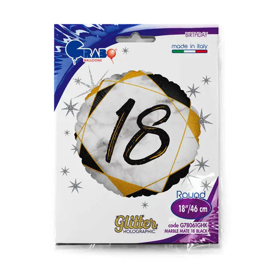 Balon Grabo 18" Marble Mate 18 Black