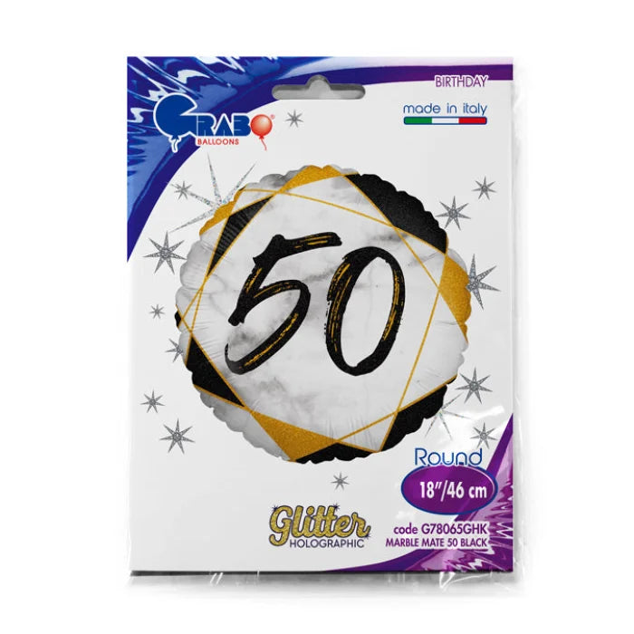 Balon Grabo 18" Marble Mate 50 Black