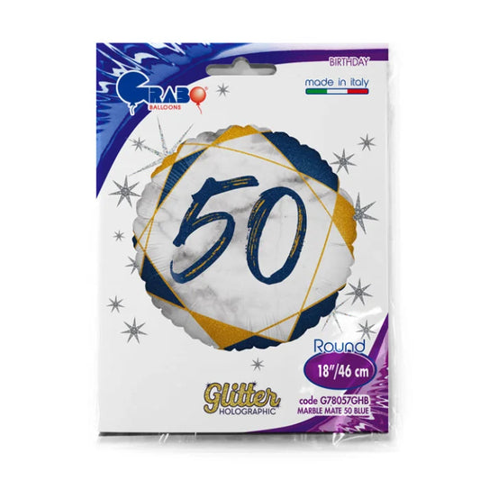 Balon Grabo 18" Marble Mate 50 Blue