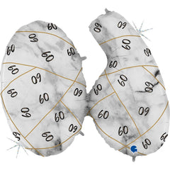 Balon Grabo 43" Marble Mate Numbers 60 Black-Glitetr Hol.