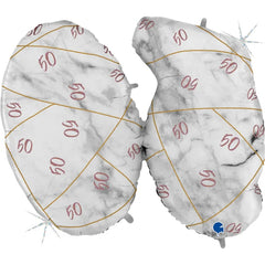 Balon Grabo 44" Marble Mate Numbers 50 Rose Gold-Glitetr Hol