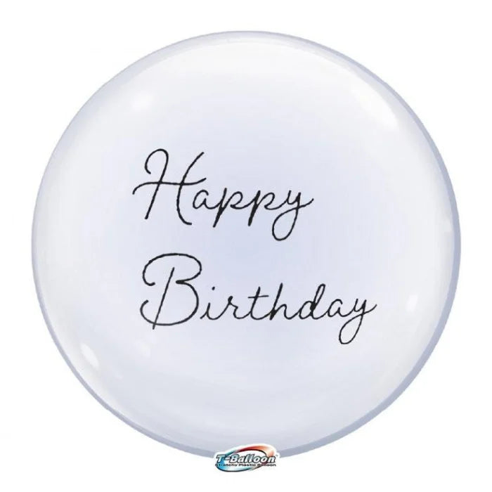 Balon Takara Bubble Balloon - Happy Birthday kaligrafowane , 330 mm/ 1 szt.