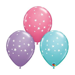 Balony 11 cali QL z nadr. GWIAZDKI, miks kolorów