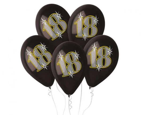 Balony ’18’’ Czarne 12” (30 cm) 5 sztuk – Gemar