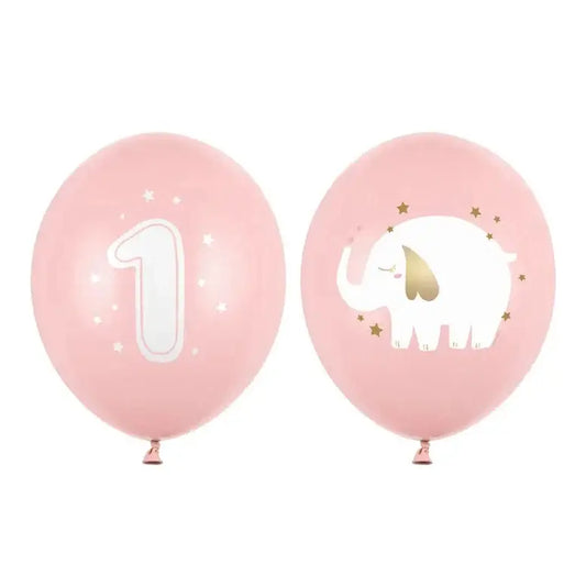 Balony 30 cm, Roczek, Baby pink