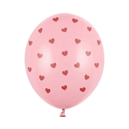 Balony 30 cm, Serca, Pastel Baby Pink